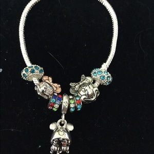 European charm bracelet with charms